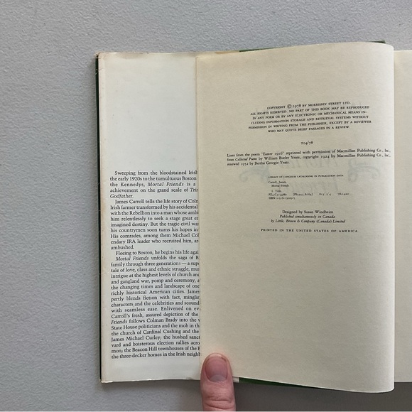 Mortal Friends by James Carroll Vintage Hardcover Book - Picture 4 of 6